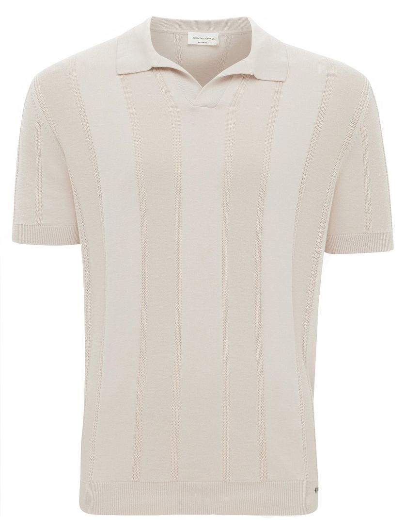 Gentiluomo poloshirt beige met boord