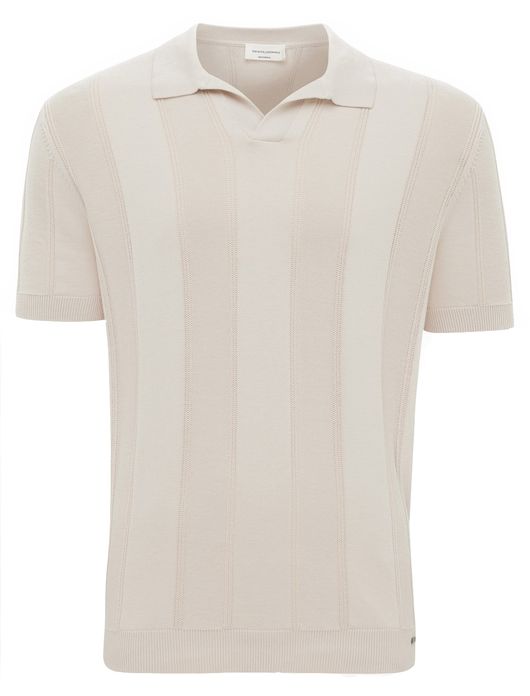 Poloshirt Gentiluomo beige met v hals