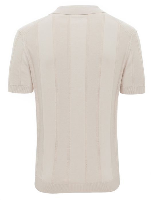 Poloshirt Gentiluomo beige met v hals