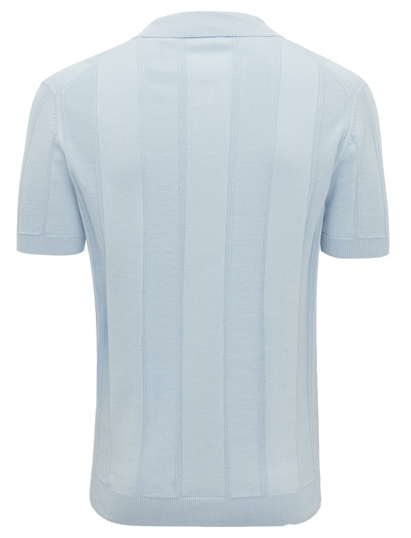 V hals poloshirt Gentiluomo lichtblauw gestreept