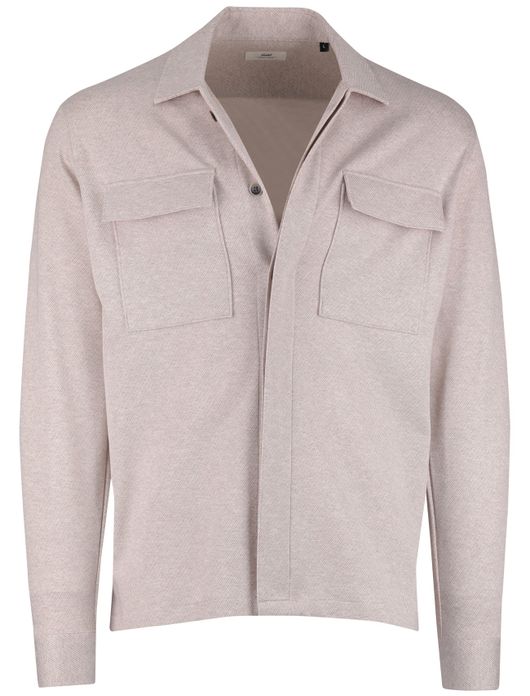 Gentiluomo overshirt beige gemeleerd knopen
