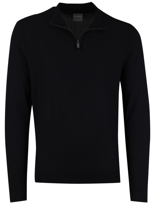 Gentiluomo half zip trui zwart gebreid