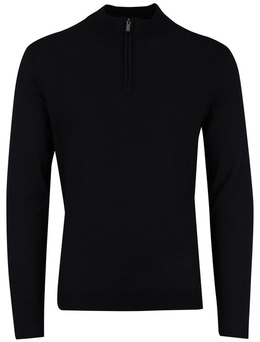 Gentiluomo half zip trui zwart gebreid