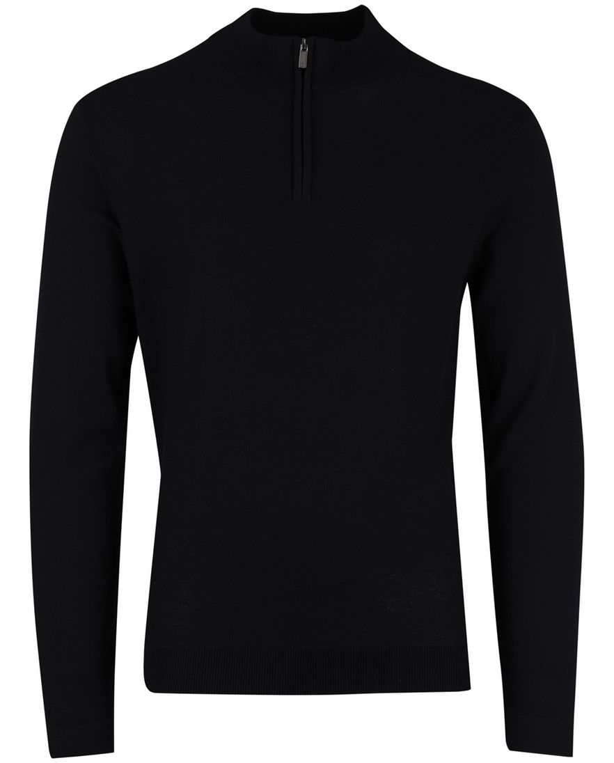 Zwarte half zip trui Gentiluomo structuur