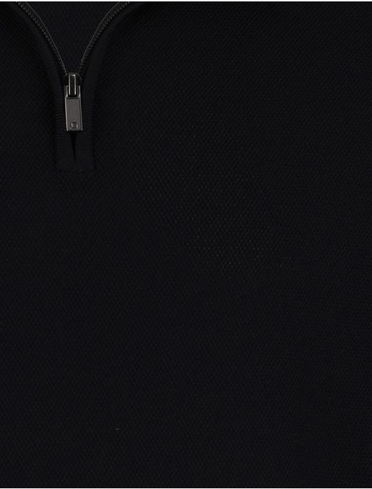 Gentiluomo half zip trui zwart gebreid