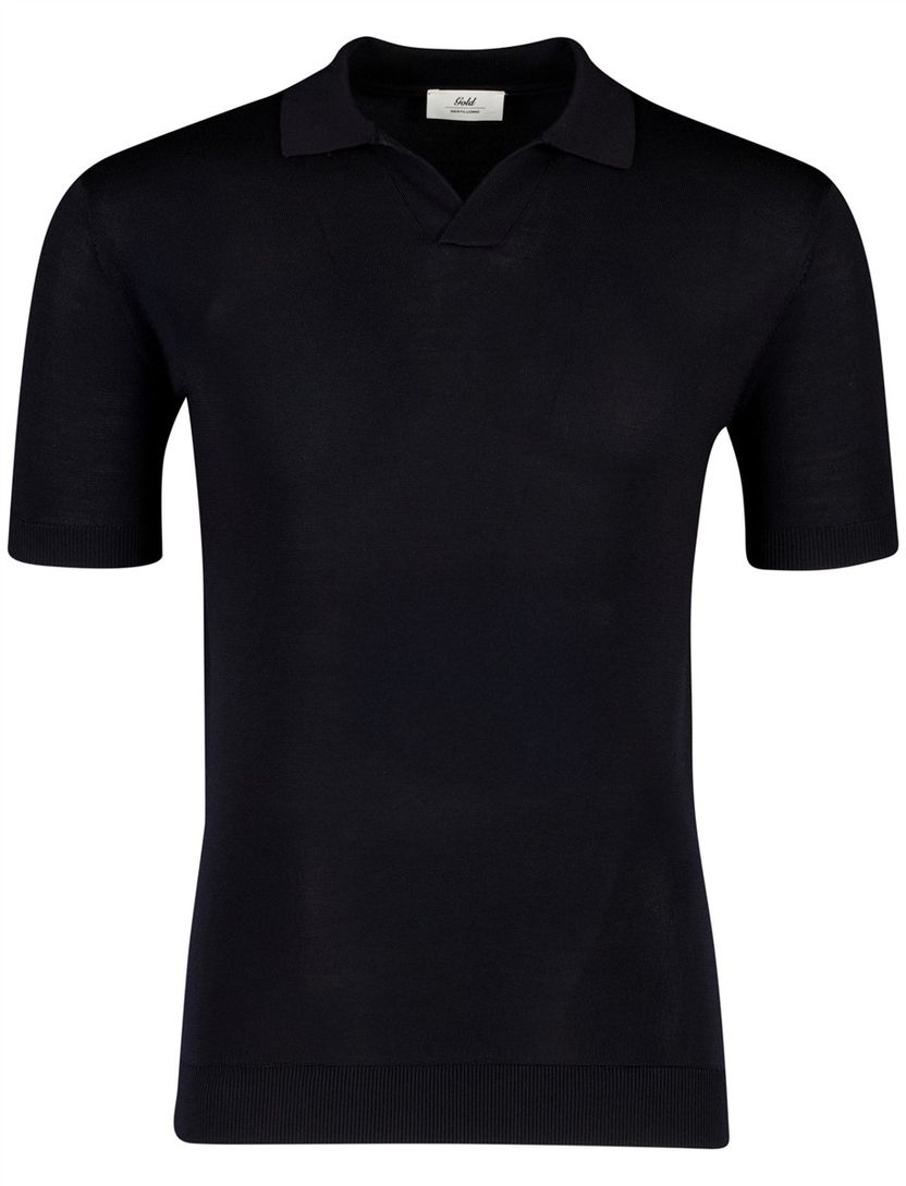 Gebreid poloshirt Gentiluomo donkerblauw