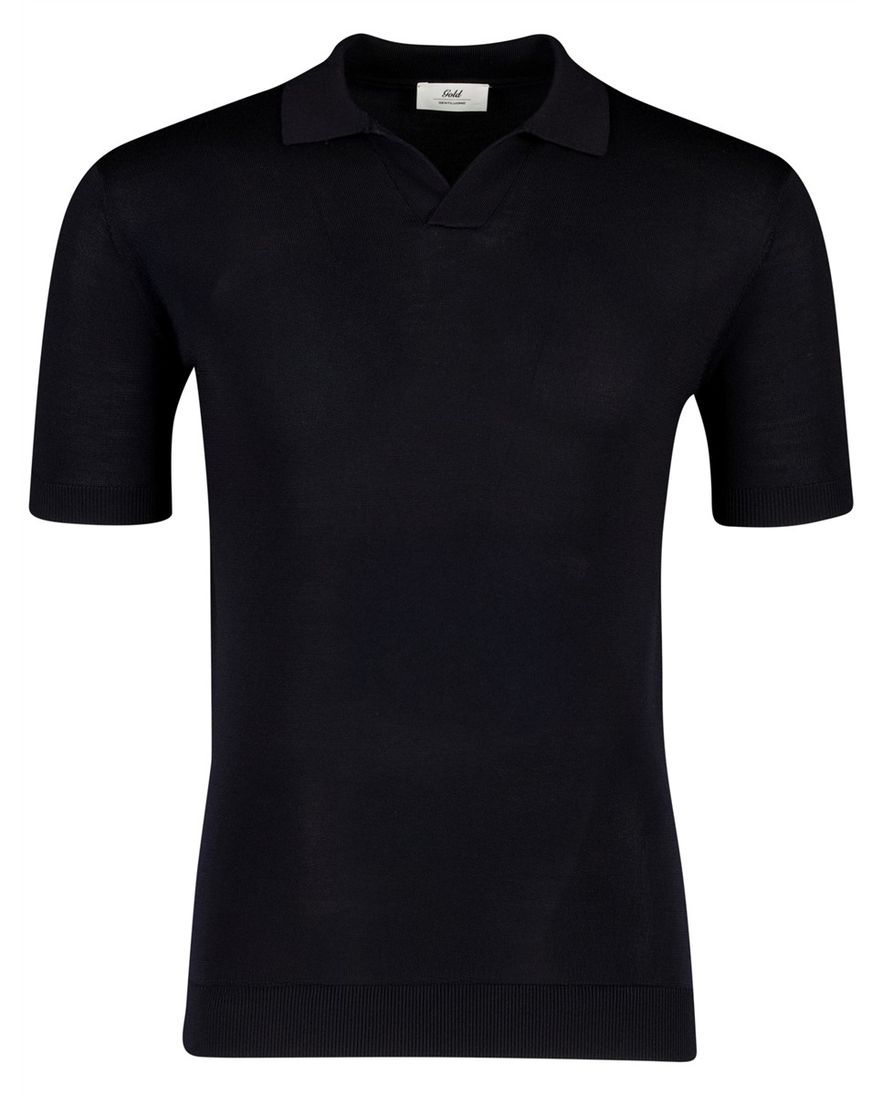 Gentiluomo navy poloshirt v hals normale fit