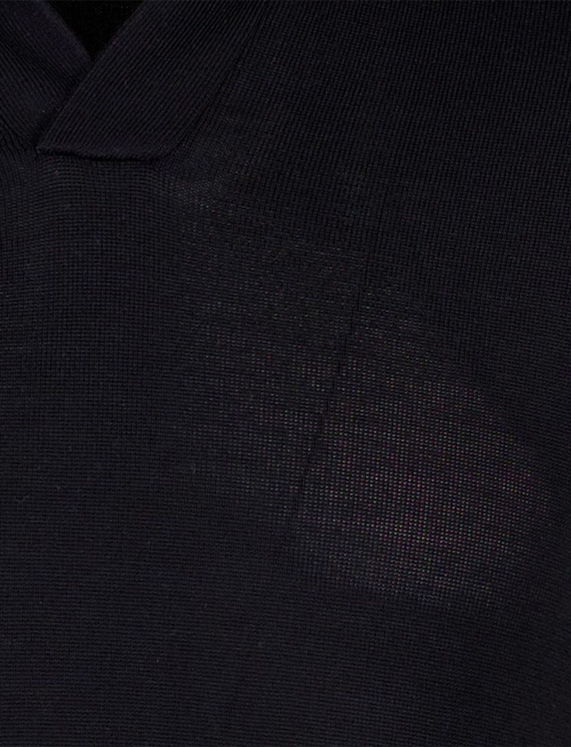 Gebreid poloshirt Gentiluomo donkerblauw