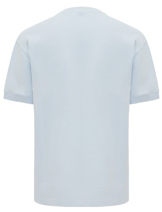 Genti t-shirt lichtblauw ronde hals effen