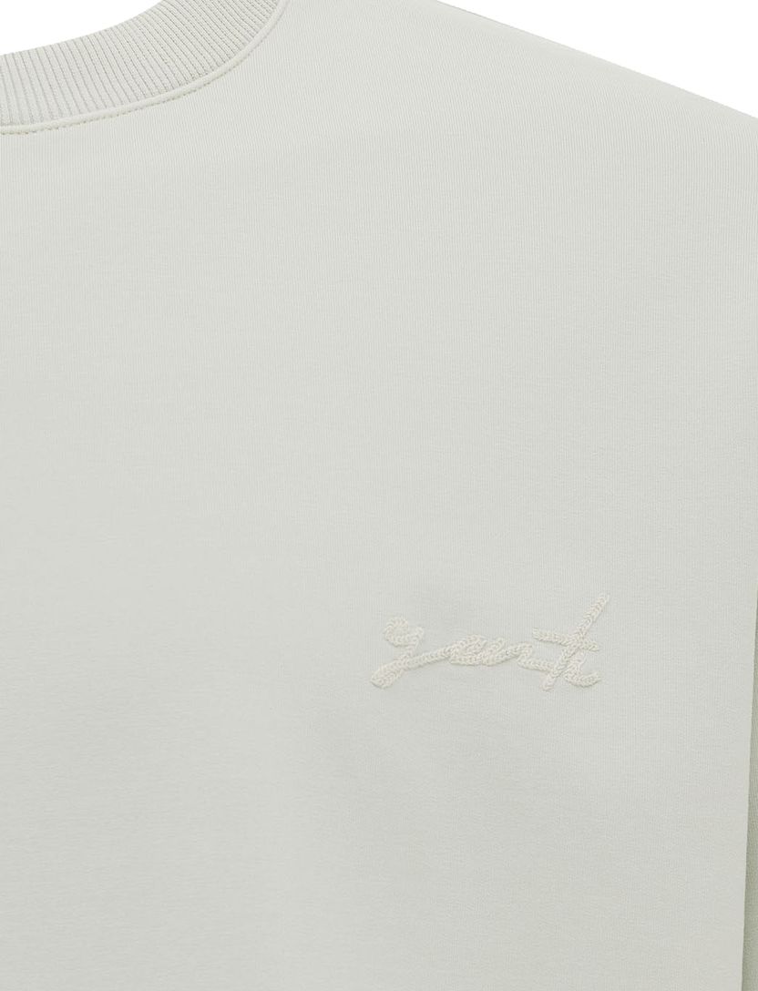 Groen Genti t-shirt effen met ronde hals