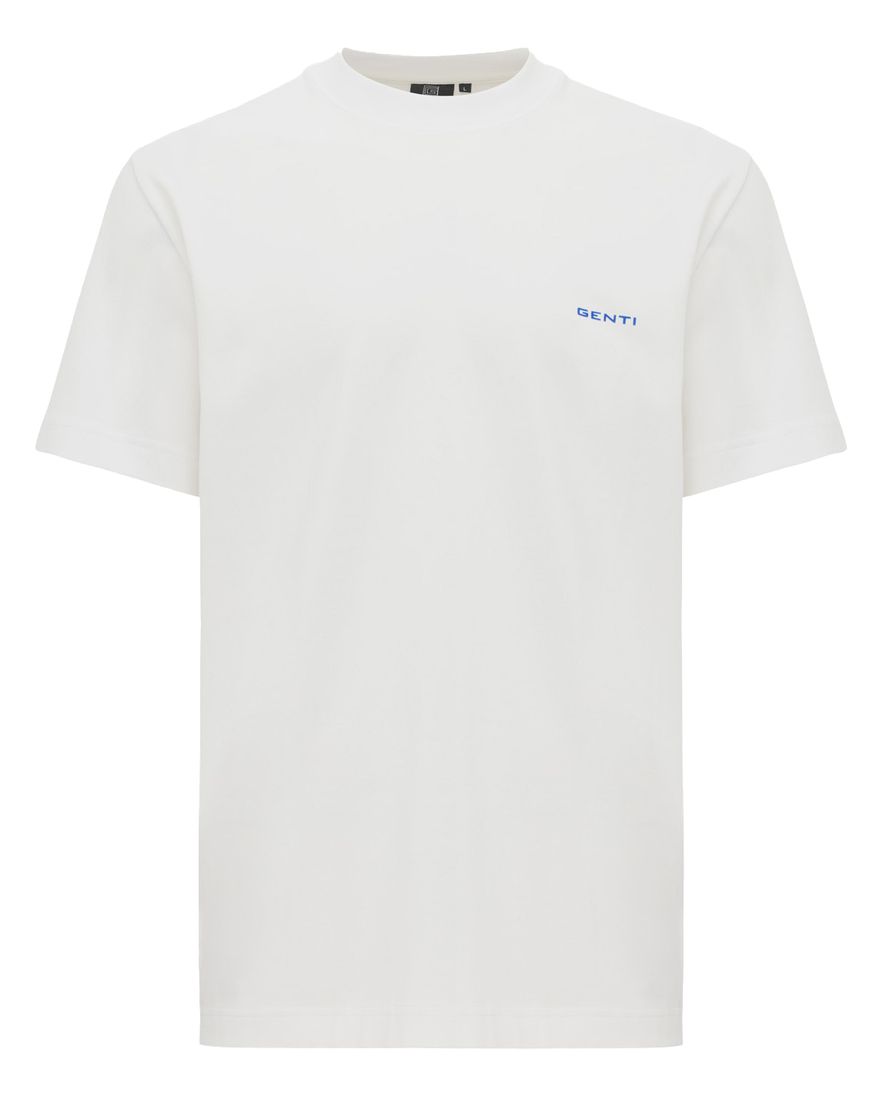 T-shirt Genti wit katoen met backprint