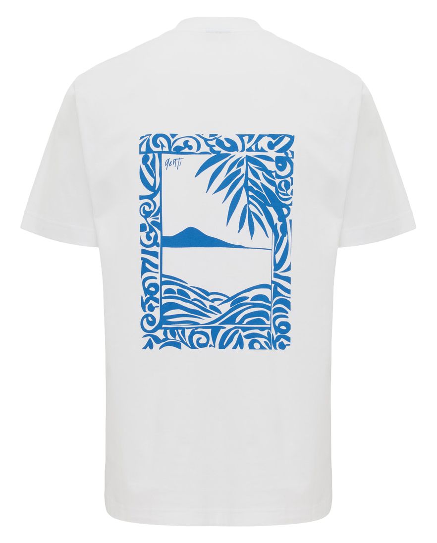 T-shirt Genti wit katoen met backprint