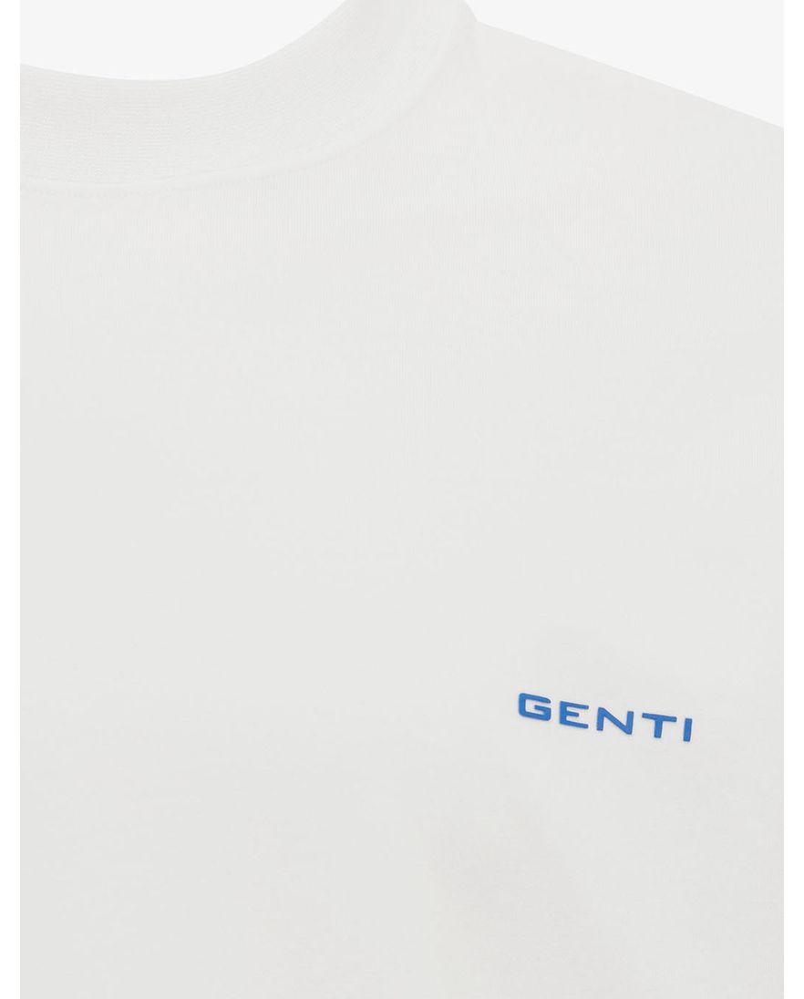 T-shirt Genti wit katoen met backprint