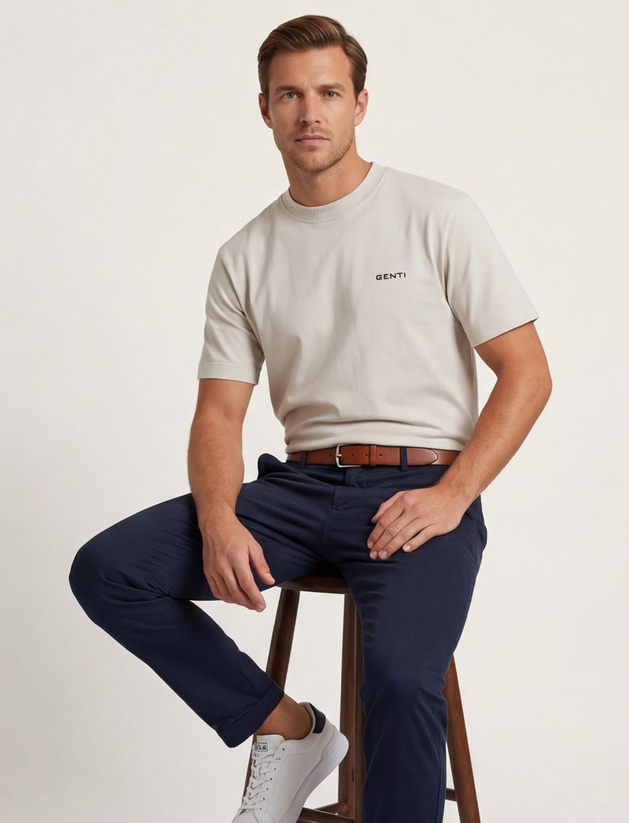 Genti t-shirt met backprint creme