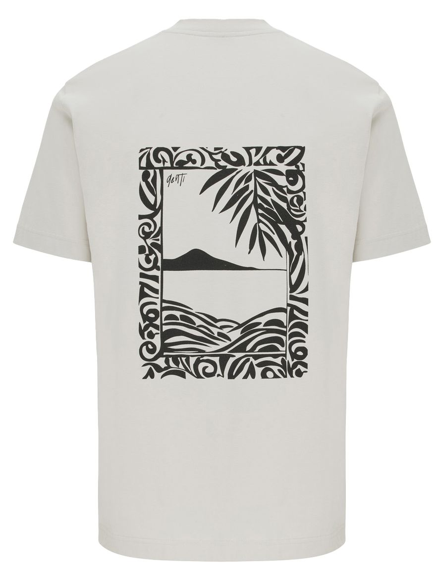 Genti t-shirt met backprint creme