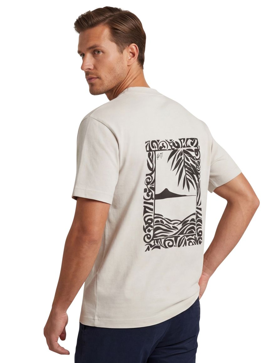 Genti t-shirt met backprint creme