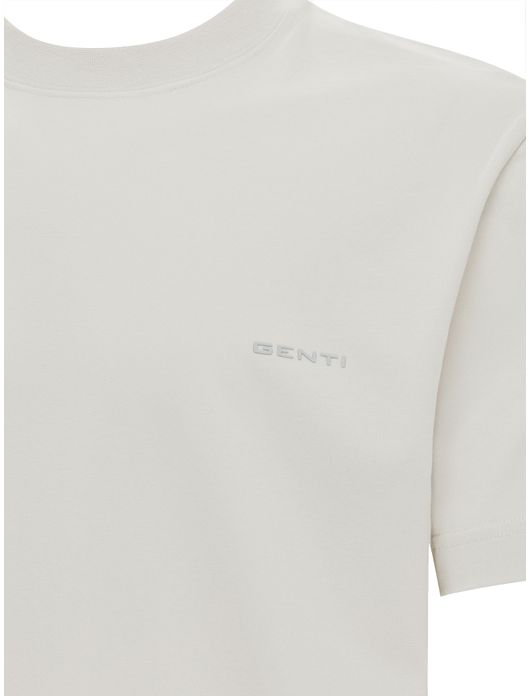 Creme Genti t-shirt met backprint
