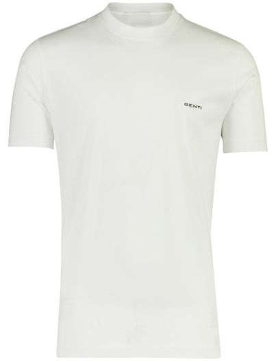 Genti T-shirt wit Genti ronde hals backprint bloemen