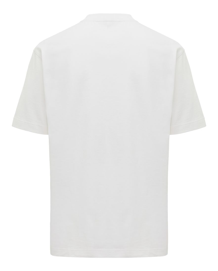 T-shirt Genti wit wijde fit effen