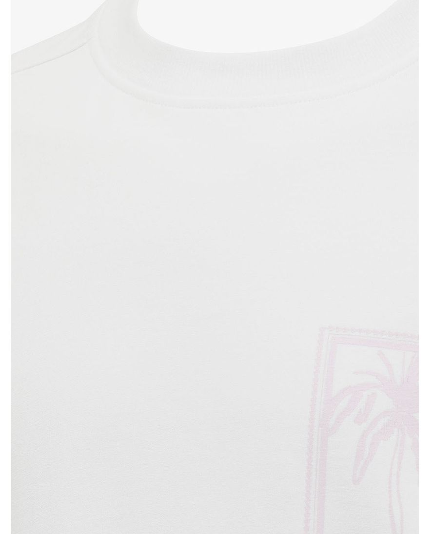 T-shirt Genti wit wijde fit effen