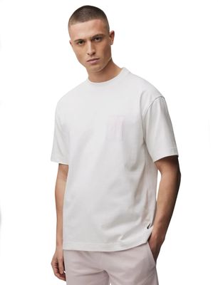Genti T-shirt Genti wit wijde fit effen