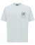 T-shirt Genti lichtblauw effen ronde hals