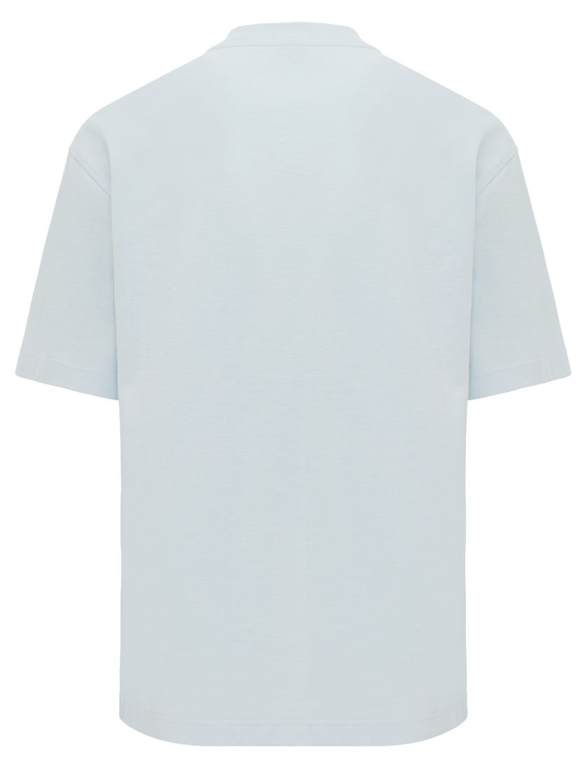 Genti lichtblauw t-shirt met ronde hals wijde fit