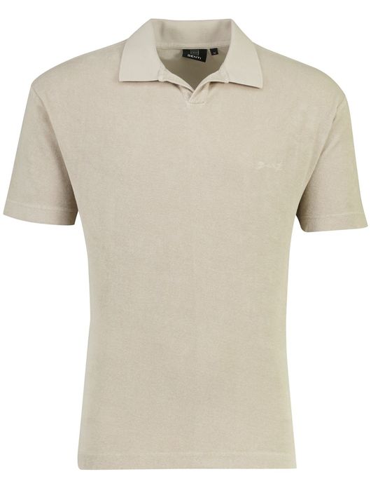 Genti v-hals beige polo katoen