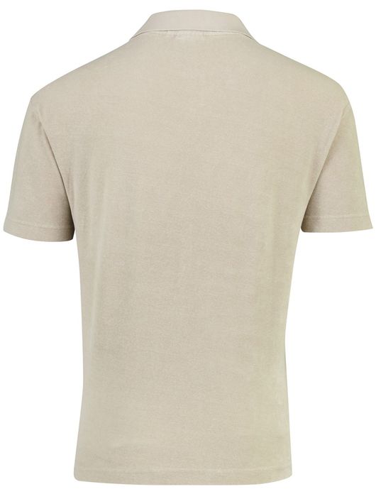 Genti v-hals beige polo katoen