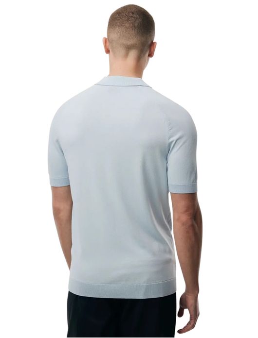 Genti poloshirt met rits lichtblauw