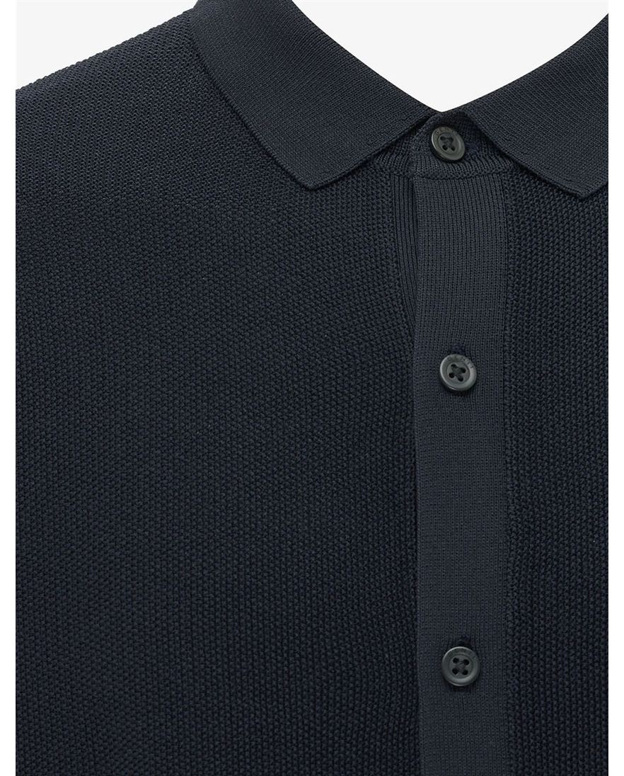 Genti donkerblauw overhemd normale fit met structuur