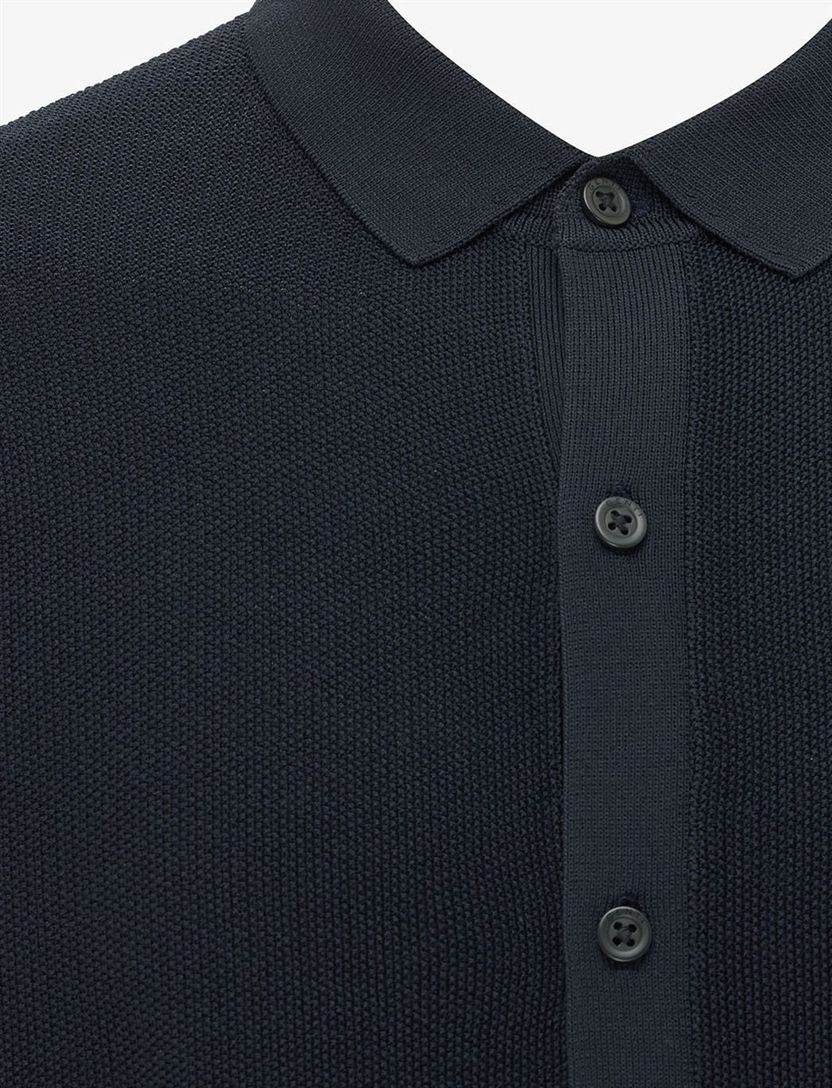 Overhemd Genti navy structuur normale fit