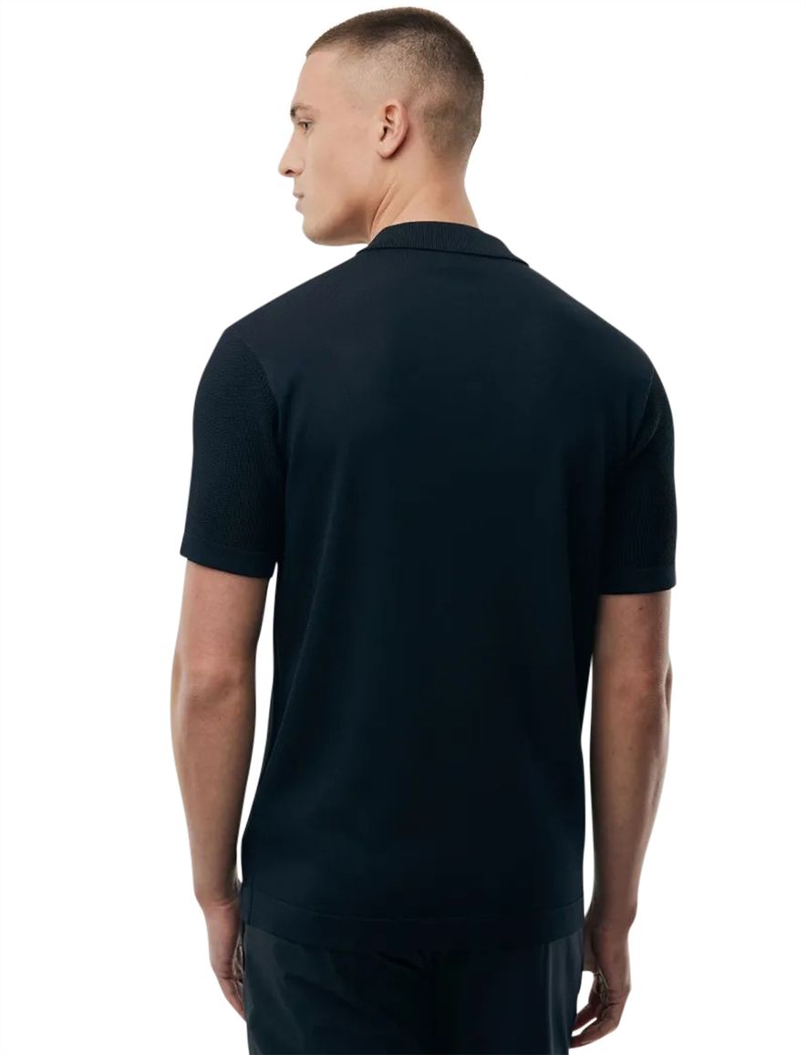 Genti donkerblauw overhemd normale fit met structuur