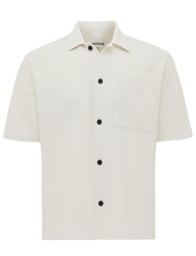 Genti Korte mouwen overhemd Genti creme borstzak