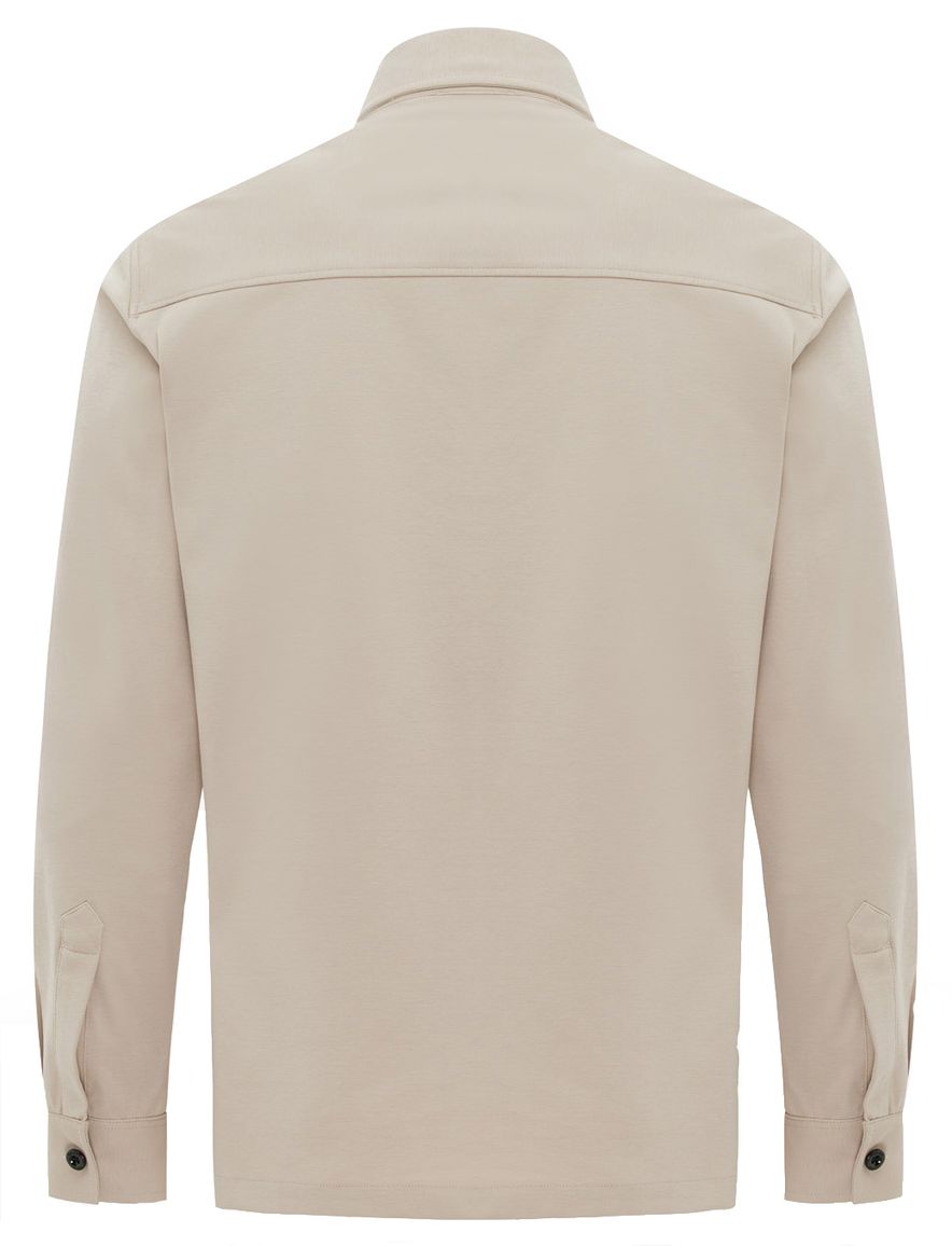 Genti Overshirt beige rits met borstzakken