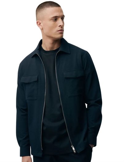 Genti Overshirt Genti donkerblauw met borstzakken