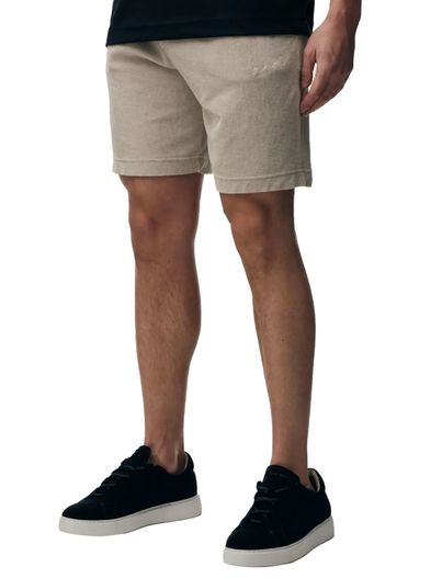 Genti Genti korte joggingsbroek beige effen