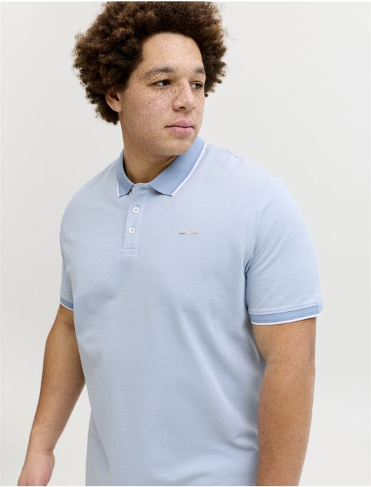 Jack & Jones polo lichtblauw korte mouw 3 knopen