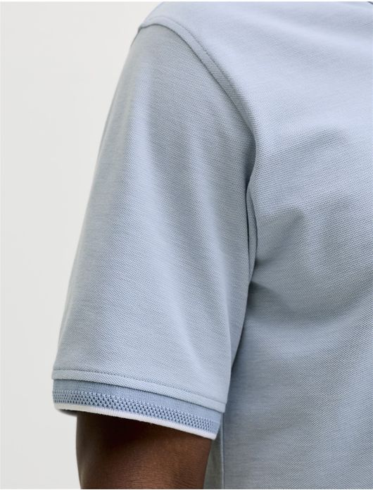 Jack & Jones polo lichtblauw korte mouw 3 knopen