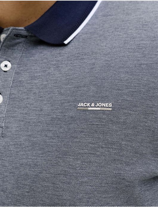 Jack & Jones polo donkerblauw gemêleerd