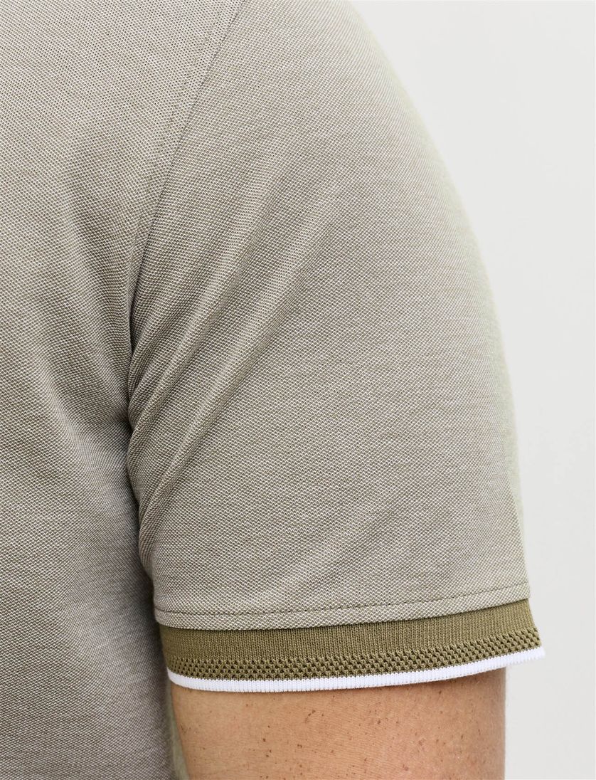 Jack & Jones Plus Size polo korte mouw wijde fit olijfgroen