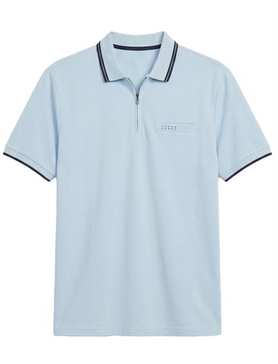 Jack & Jones Jack & Jones poloshirt big & tall lichtblauw rits