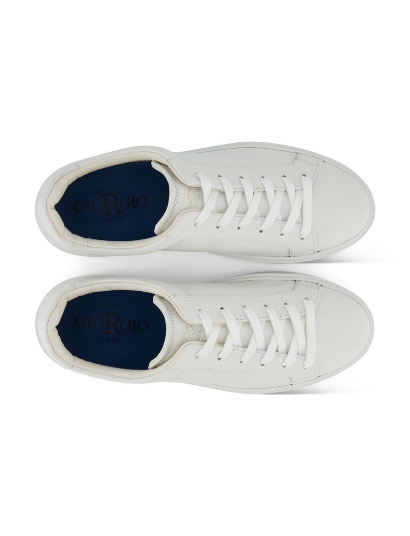 Sneakers Giorgio leer rubber wit effen