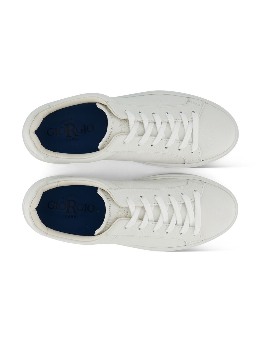 Witte effen sneakers Giorgio leer rubber
