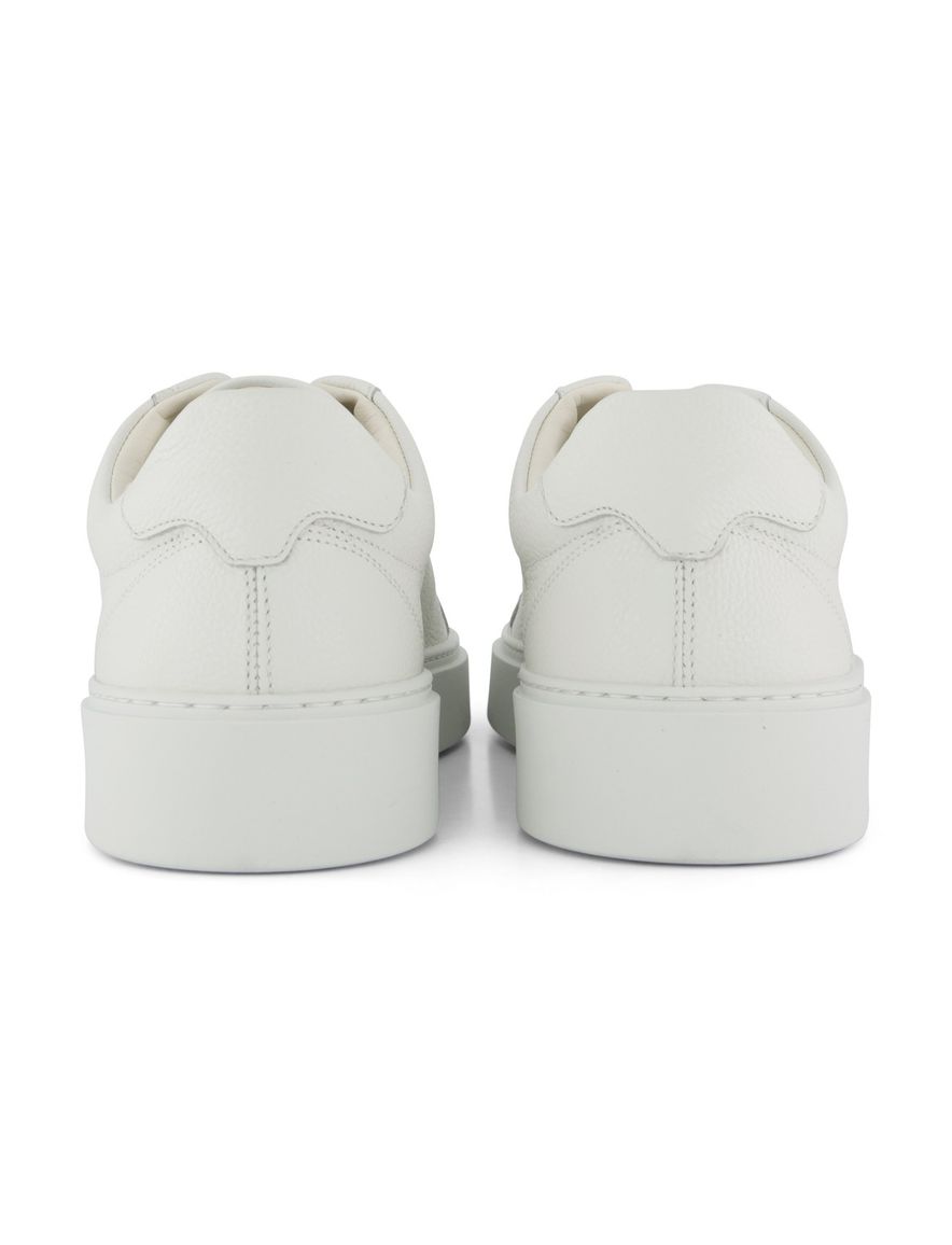Witte effen sneakers Giorgio leer rubber