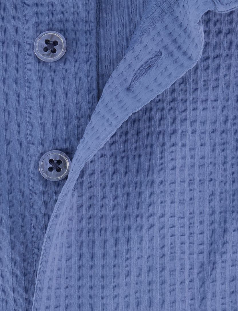 Overhemd R2 blauw geprint korte mouw
