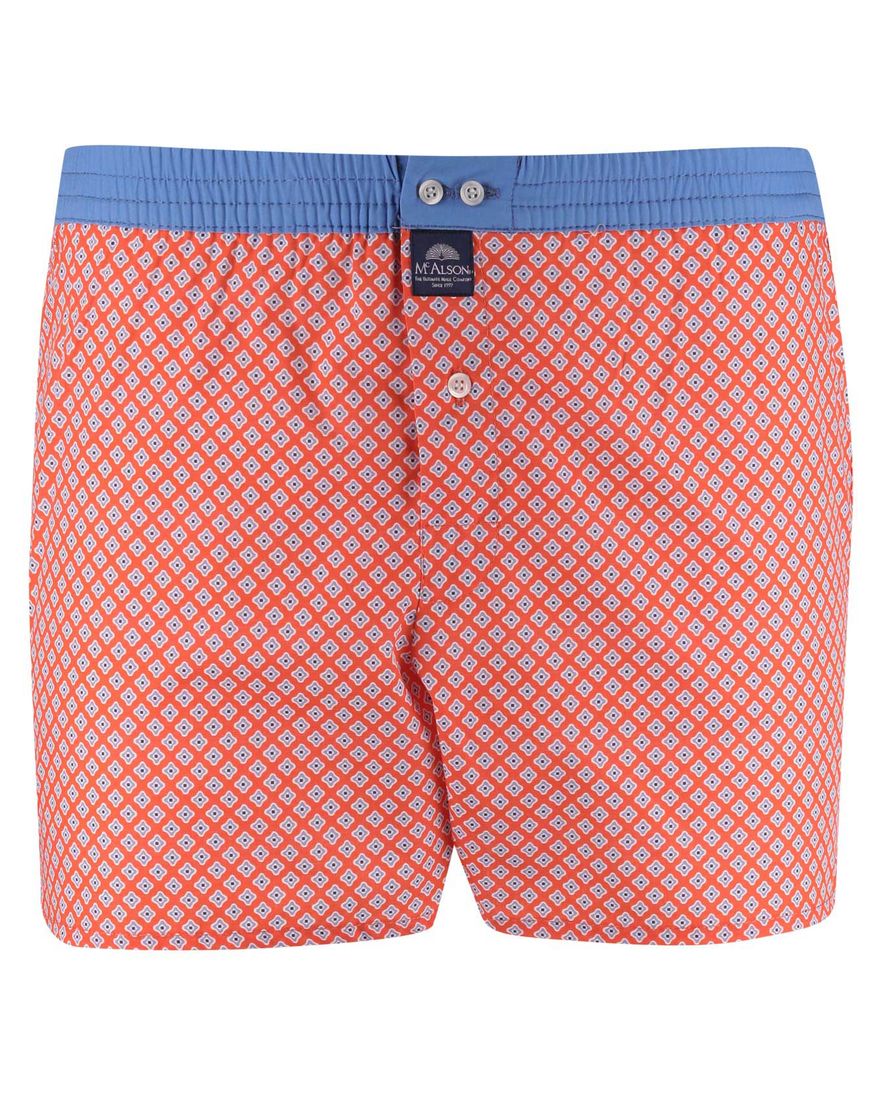oranje boxershort Mc Alson geprint ruit katoen