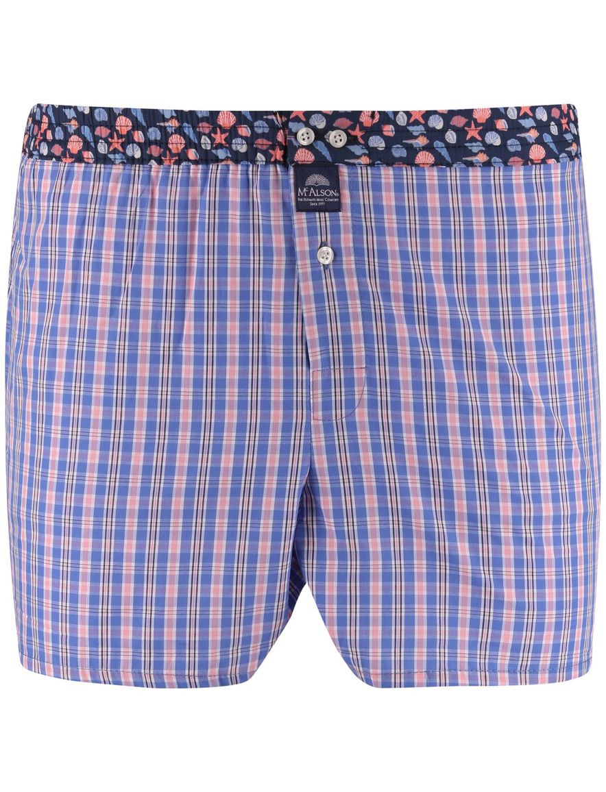 Mc Alson Boxershort roze blauw geruit