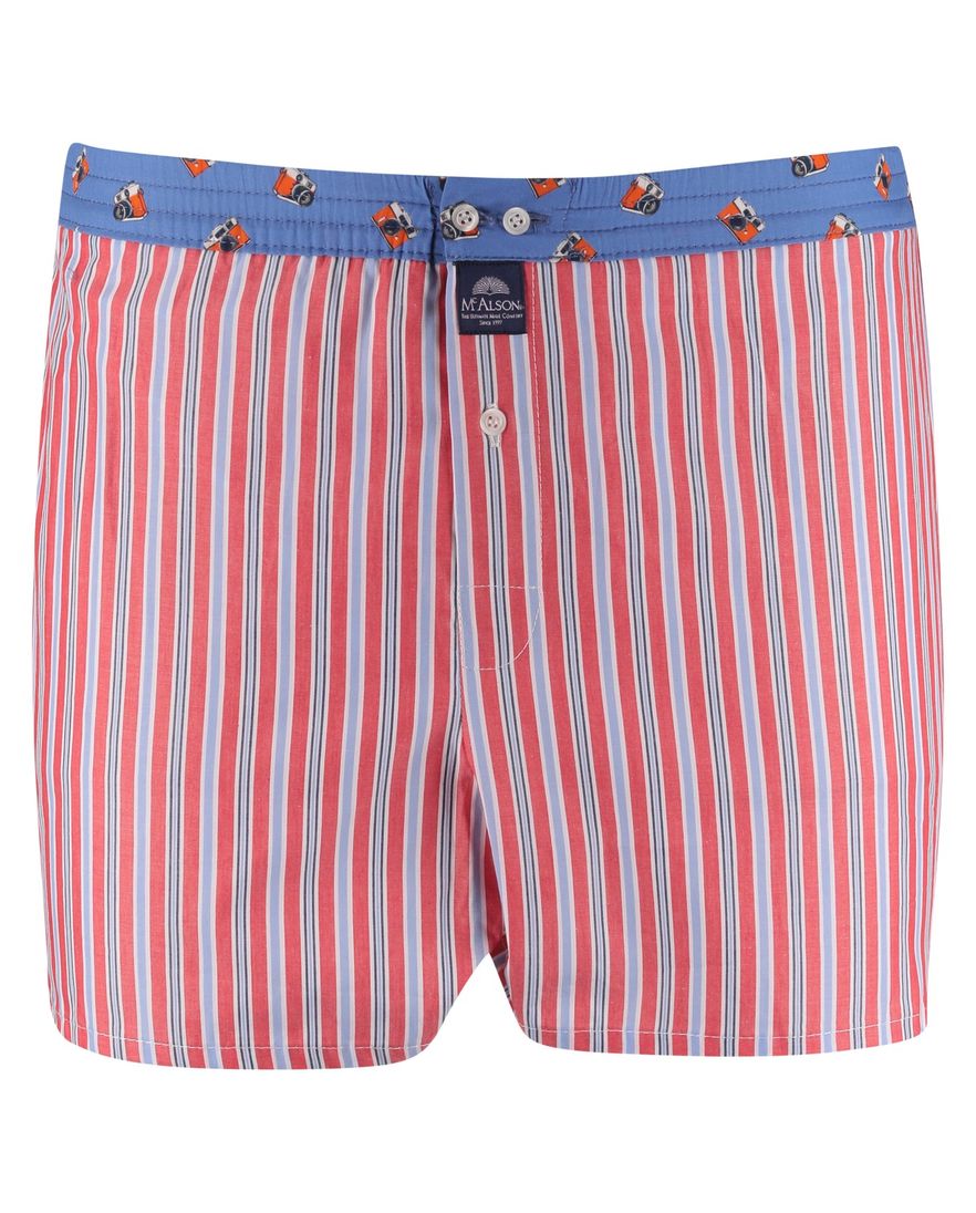 Rode boxershort gestreept print op band Mc Alson