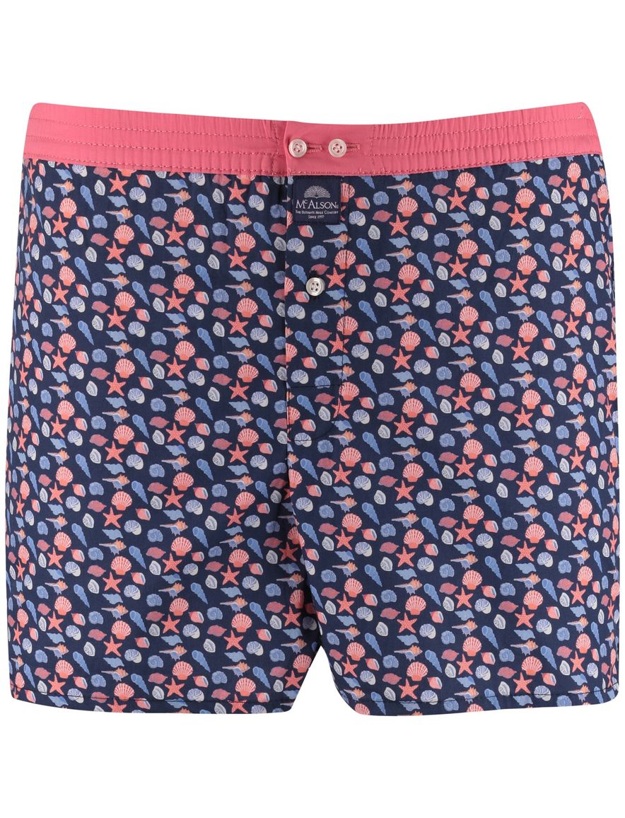 Mc Alson Boxershort navy roze schelpen